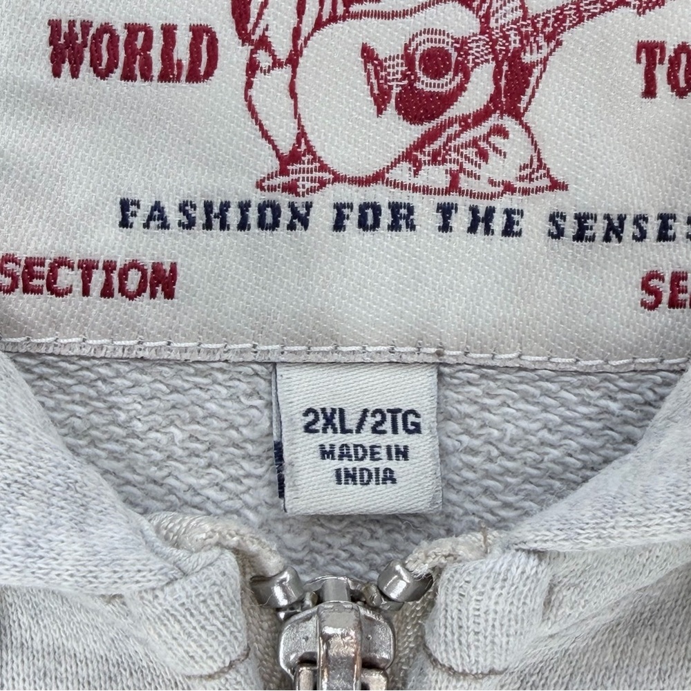 True Religion Classic Logo Front Zip Hoodie Size 2XL Men's - Picture 13 of 16